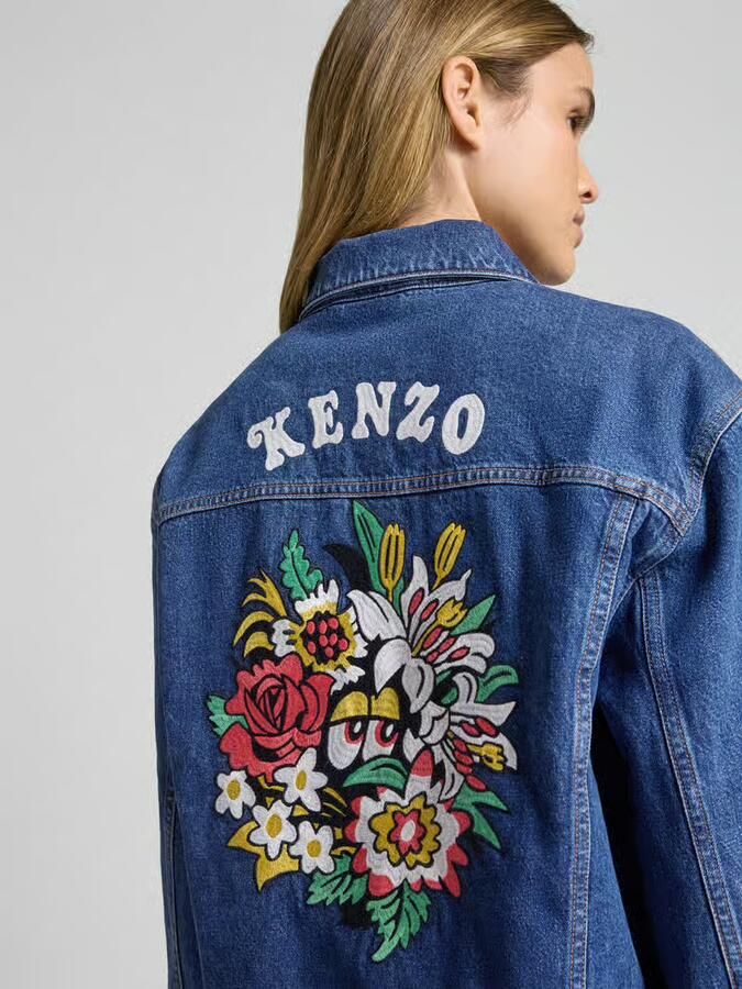 Kenzo Jeansjack met labelstitching