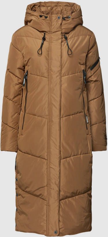 Khujo Gewatteerde lange jas met labeldetails model 'SONJE3'