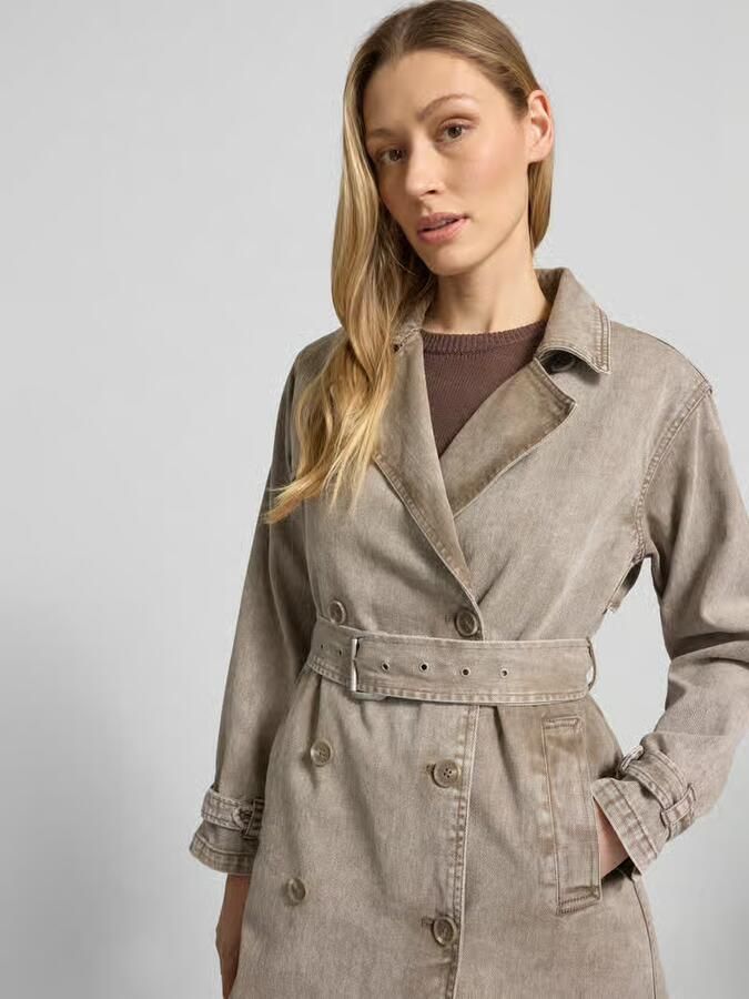 Khujo Dubbelrijige lange jas met riem model 'HERA' - Foto 2