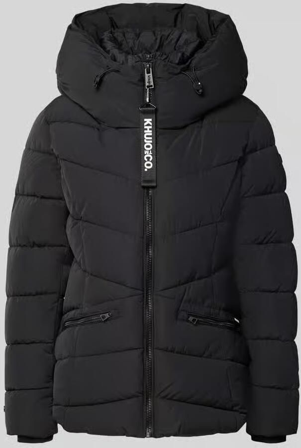 Khujo Gewatteerd jack met capuchon en labeldetail model 'HERSCH2'