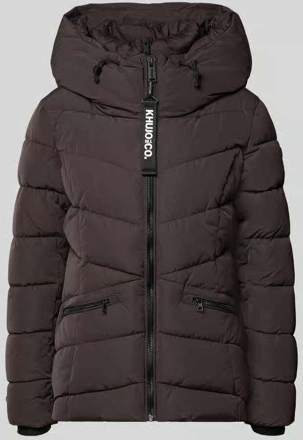 Khujo Gewatteerd jack met capuchon en labeldetail model 'HERSCH2'