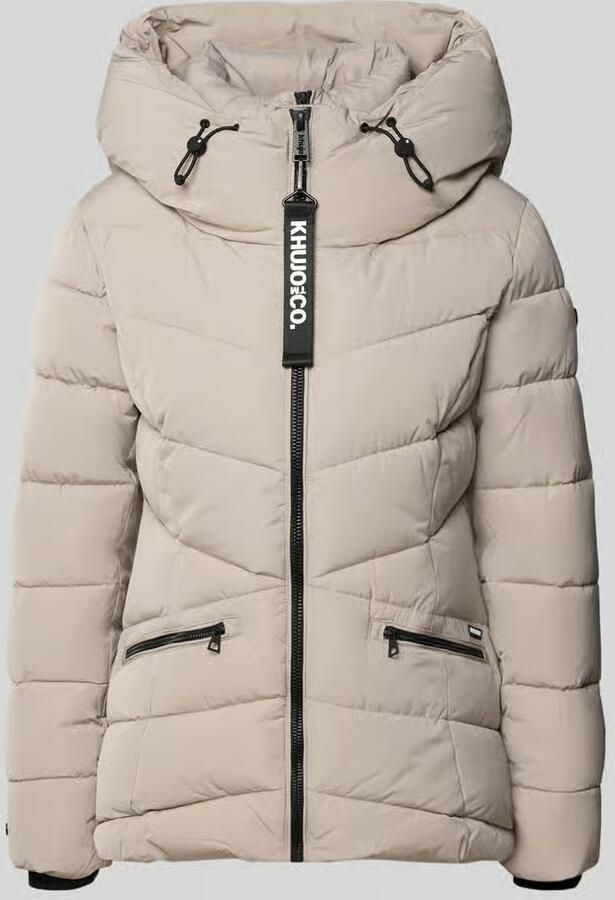 Khujo Gewatteerd jack met capuchon en labeldetail model 'HERSCH2'