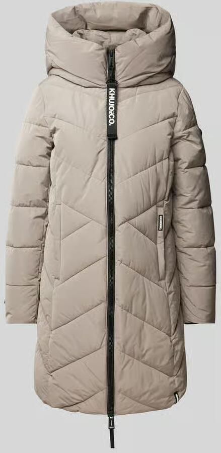 Khujo Gewatteerde lange jas met labeldetail model 'DARKA'