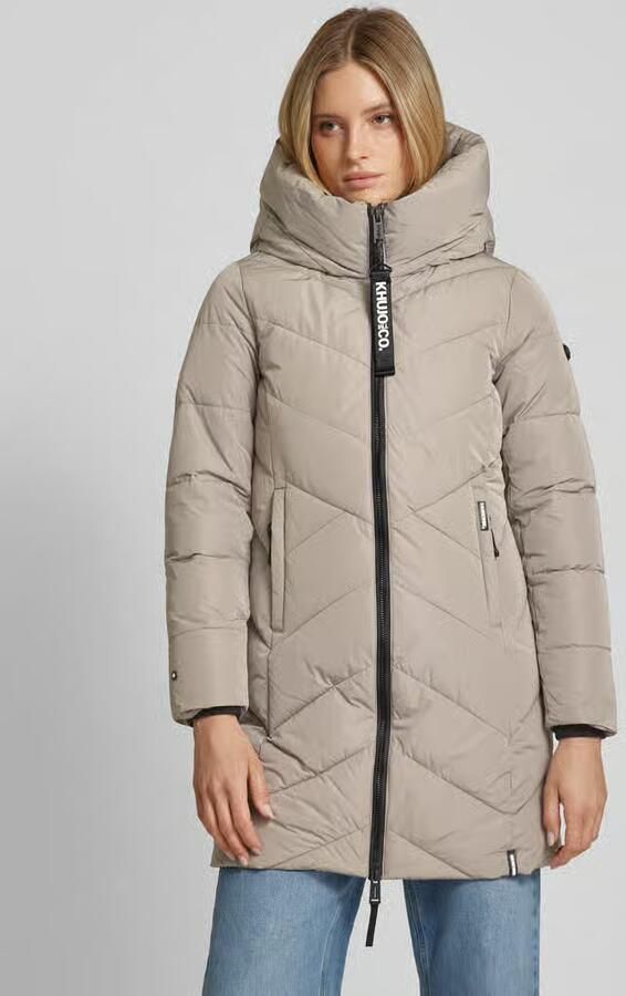 Khujo Gewatteerde lange jas met labeldetail model 'DARKA' - Foto 2
