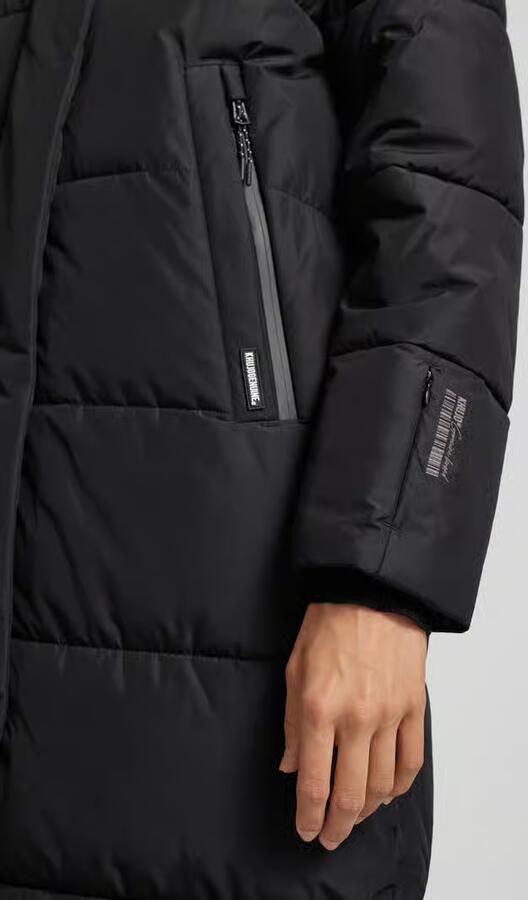 Khujo Gewatteerde lange jas met labeldetail model 'SOULANI'