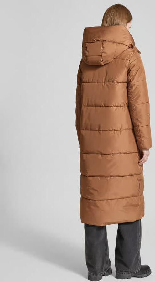 Khujo Gewatteerde lange jas met labeldetail model 'SOULANI'