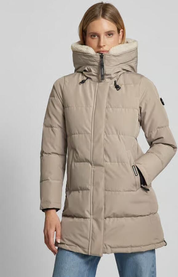 Khujo Gewatteerde lange jas met labeldetails model 'Teddy' - Foto 3