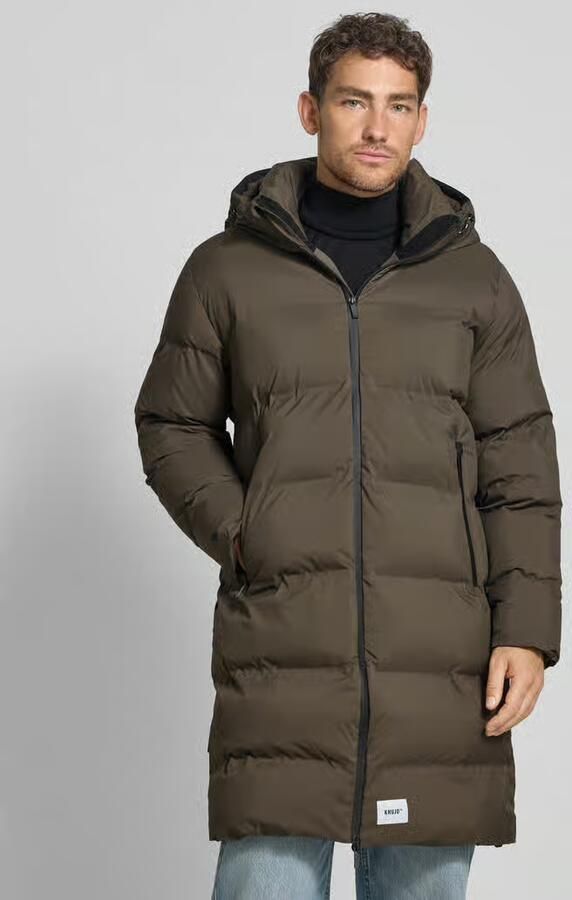 Khujo Gewatteerde lange jas met labelpatch model 'Caius' - Foto 9