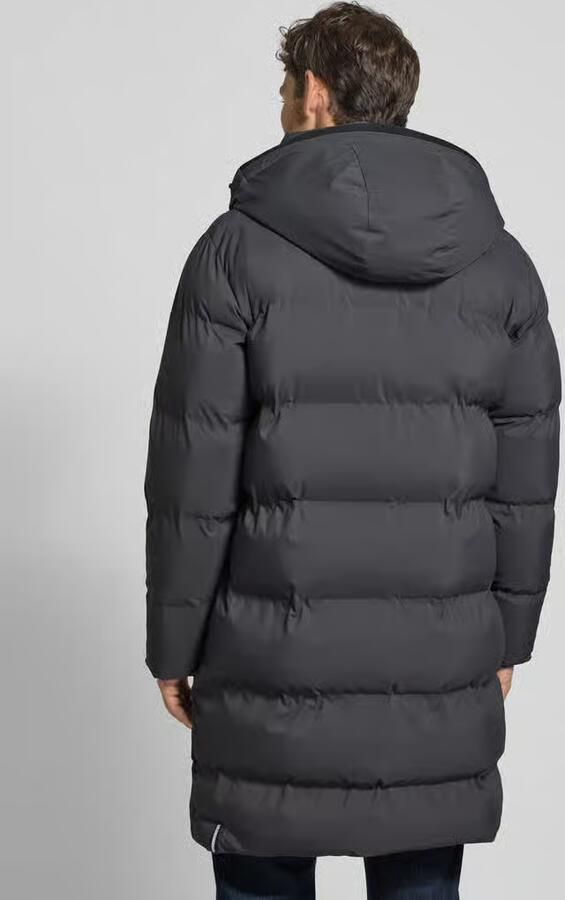 Khujo Gewatteerde lange jas met labelpatch model 'Caius'