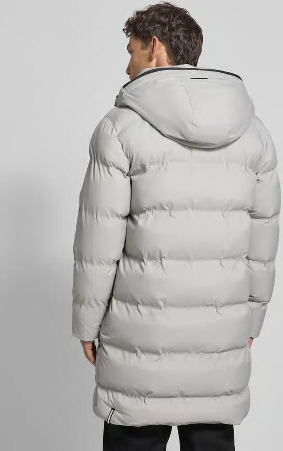 Khujo Gewatteerde lange jas met labelpatch model 'Caius'