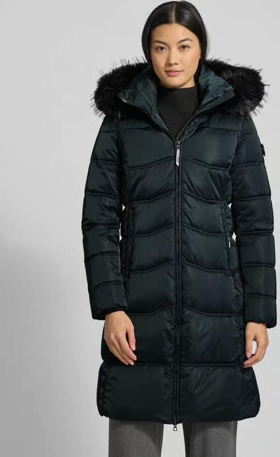 Khujo Regular fit gewatteerde lange jas met imitatiebont model 'AKKIE' - Foto 2
