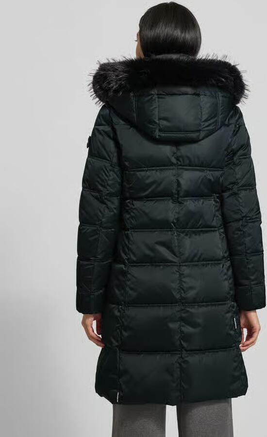 Khujo Regular fit gewatteerde lange jas met imitatiebont model 'AKKIE'