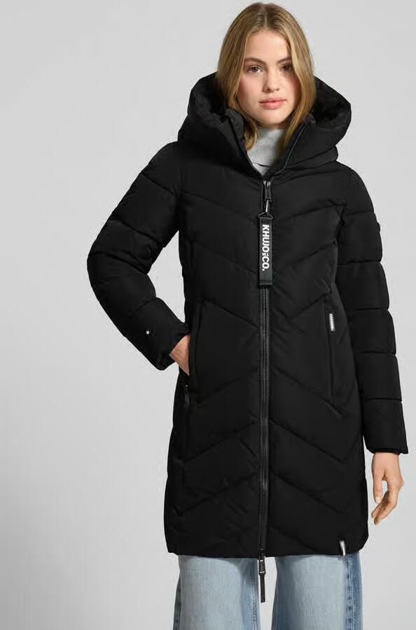 Khujo Regular fit gewatteerde lange jas met logoprint model 'Darka' - Foto 10