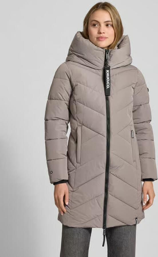 Khujo Regular fit gewatteerde lange jas met logoprint model 'Darka' - Foto 12
