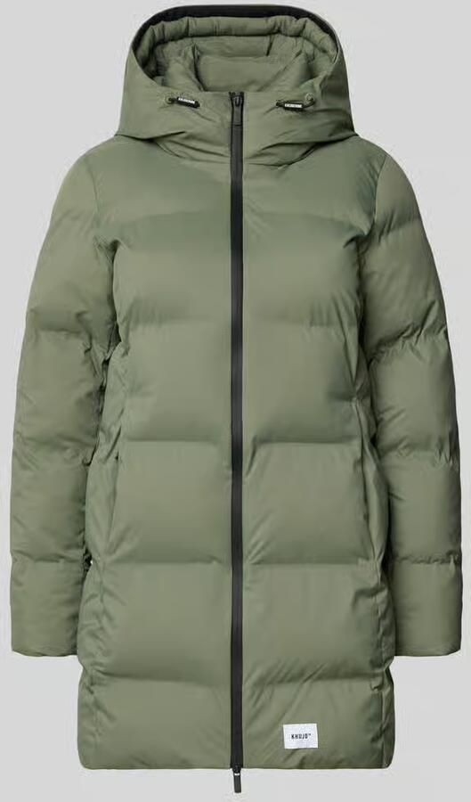 Khujo Regular fit lange jas in stiksels met logopatch model 'TANARE'