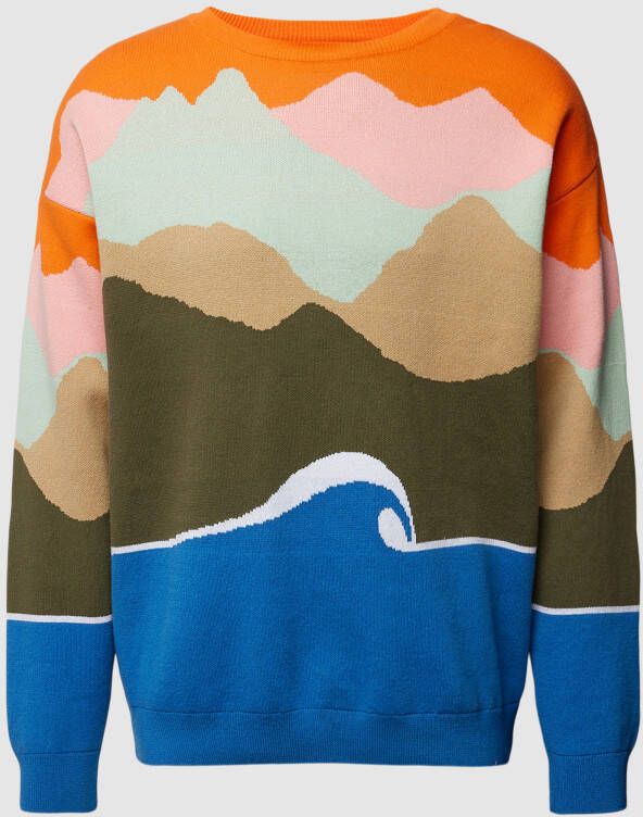 Knowledge Cotton Apparel Gebreide pullover met ronde hals