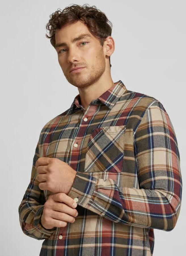 Knowledge Cotton Apparel Vrijetijdsoverhemd met borstzak