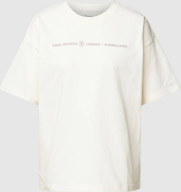 Knowledge Cotton Apparel Oversized T-shirt met labelprint