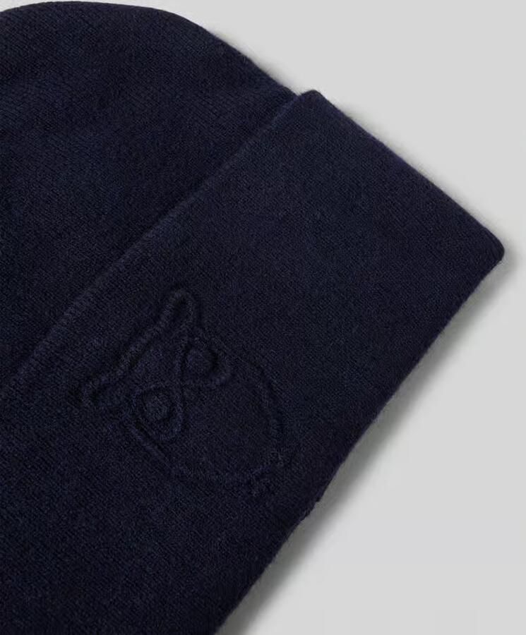KnowledgeCotton Apparel Beanie met labeldetail