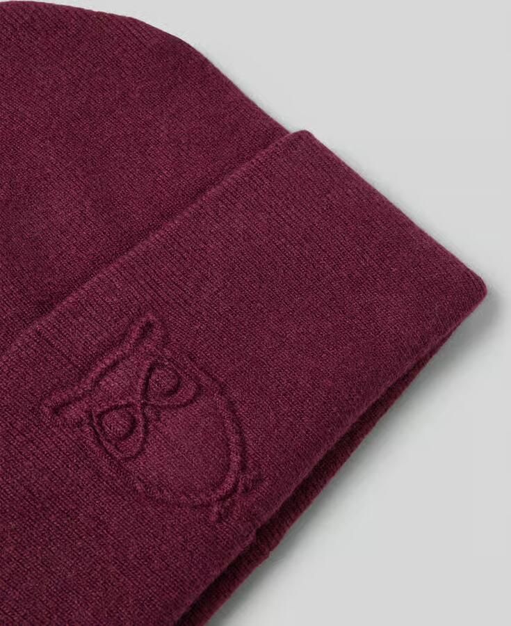 KnowledgeCotton Apparel Beanie met labeldetail