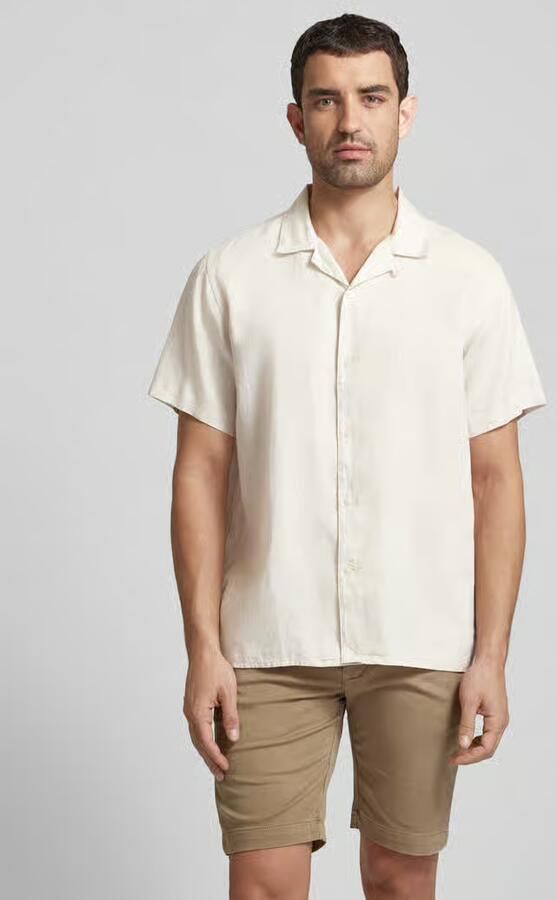 Knowledge Cotton Apparel Box fit vrijetijdsoverhemd met reverskraag - Foto 4