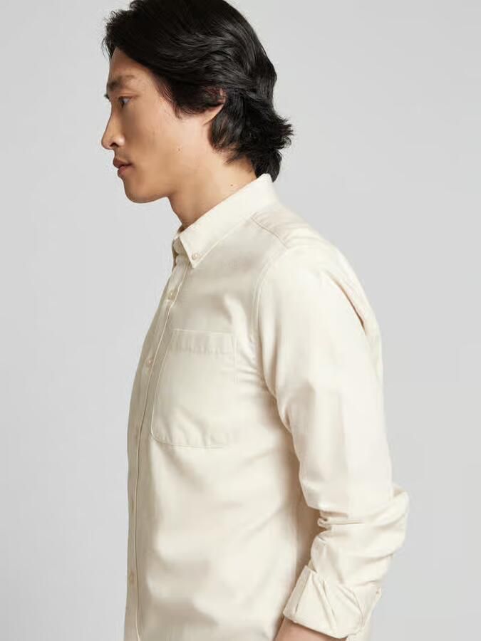 Knowledge Cotton Apparel Custom fit vrijetijdsoverhemd met button-downkraag