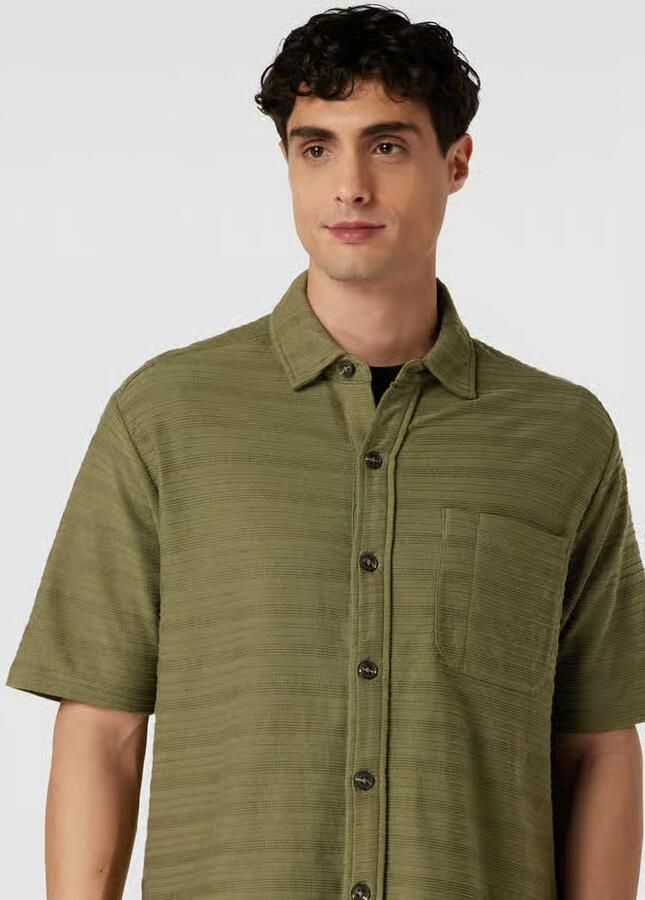 Knowledge Cotton Apparel Loose fit vrijetijdsoverhemd met borstzak