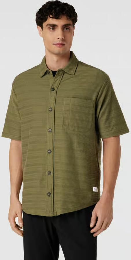 Knowledge Cotton Apparel Loose fit vrijetijdsoverhemd met borstzak - Foto 4