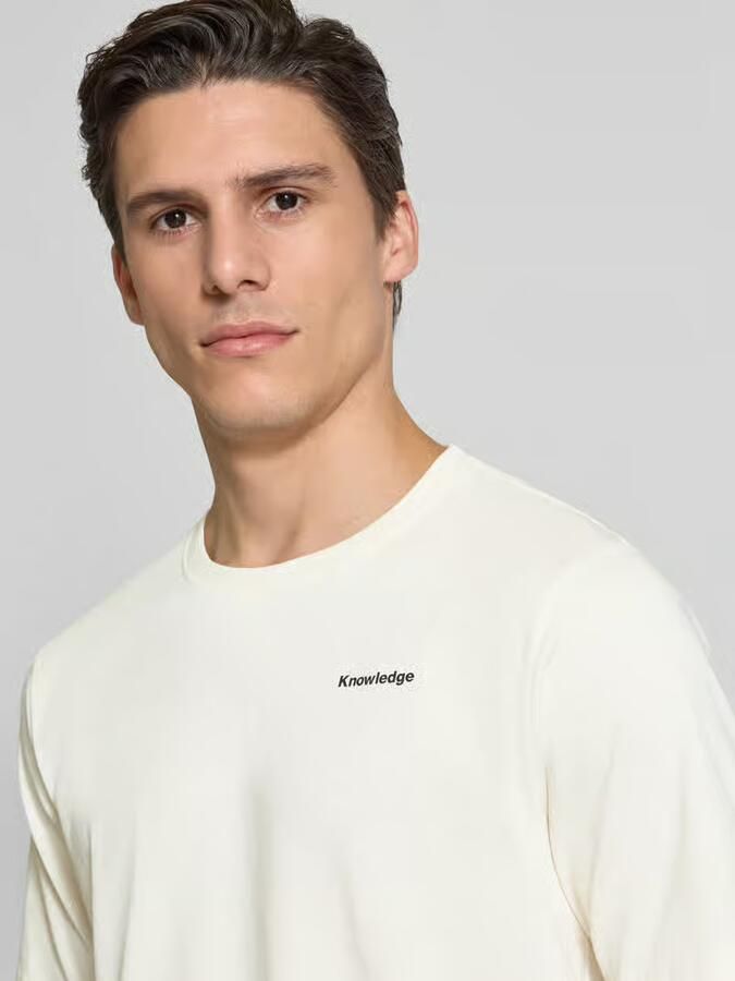 Knowledge Cotton Apparel Regular fit T-shirt met labelprint