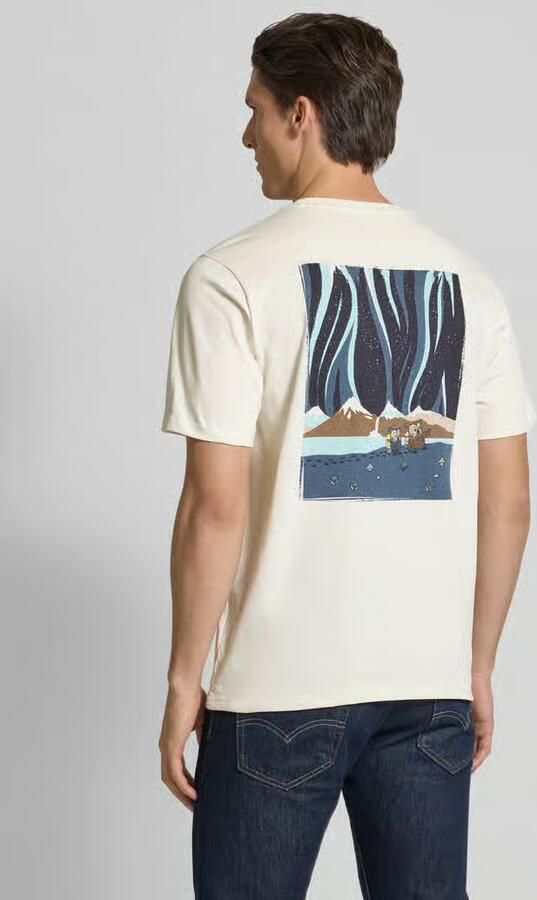 KnowledgeCotton Apparel Regular fit T-shirt met labelprint - Foto 3