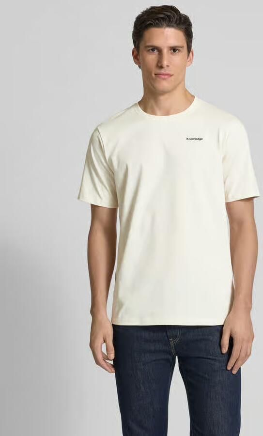 KnowledgeCotton Apparel Regular fit T-shirt met labelprint - Foto 2