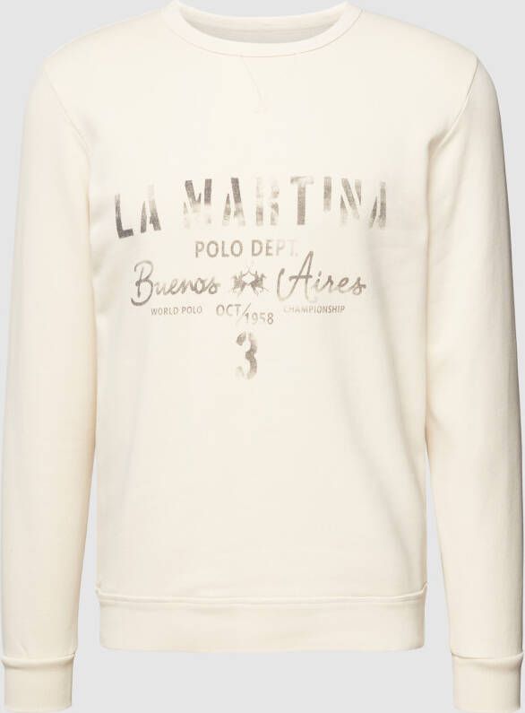 LA MARTINA Sweatshirt met labelprint