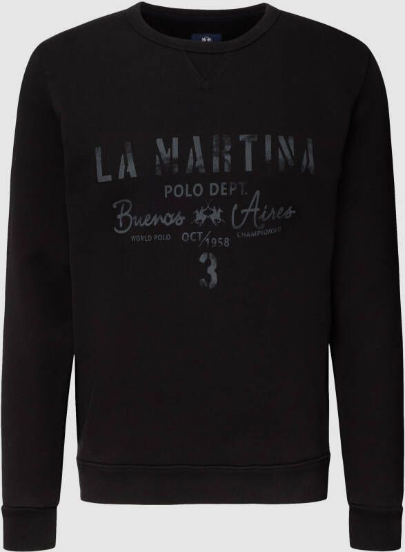 LA MARTINA Sweatshirt met labelprint