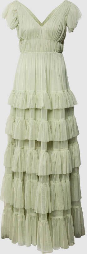 Lace & Beads Avondjurk in laagjeslook