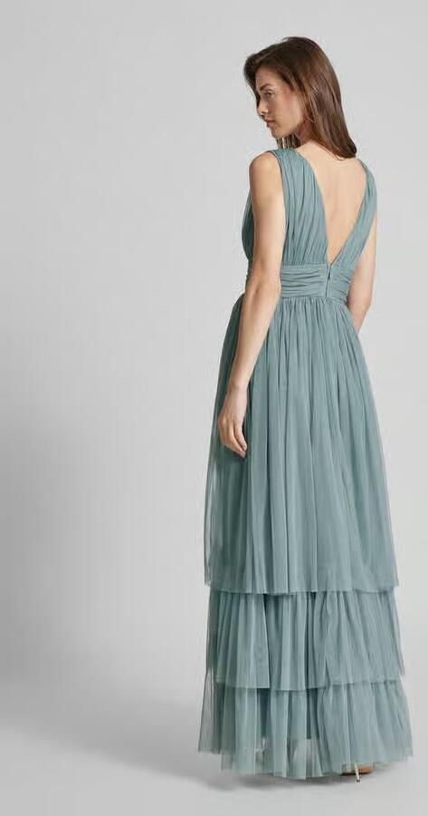Lace & Beads Avondjurk in laagjeslook