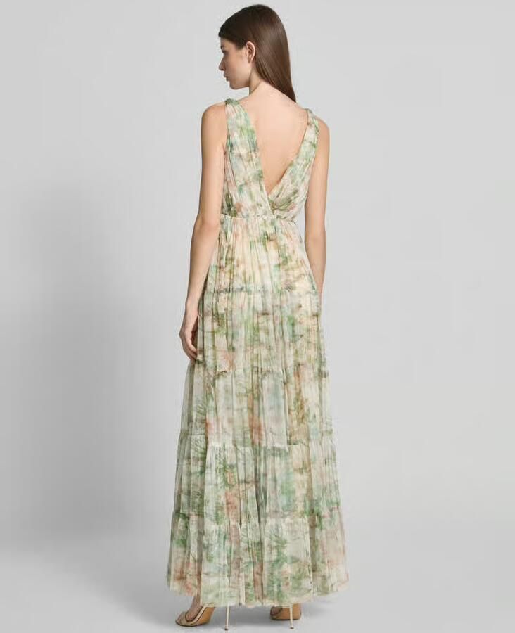 Lace & Beads Avondjurk in laagjeslook met V-hals