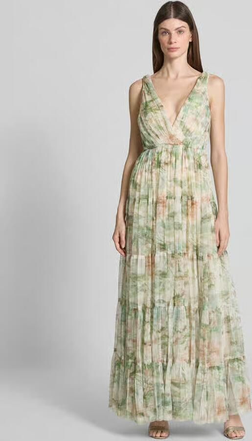 Lace & Beads Avondjurk in laagjeslook met V-hals - Foto 2