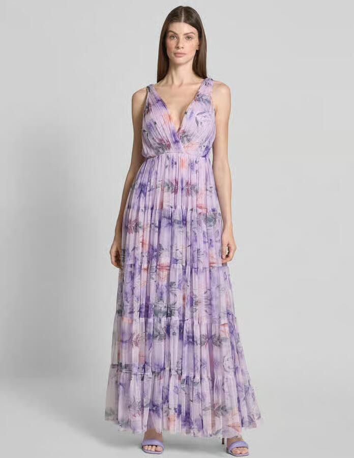 Lace & Beads Avondjurk in laagjeslook met V-hals - Foto 2