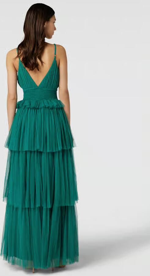 Lace & Beads Avondjurk met diepe V-hals - Foto 3