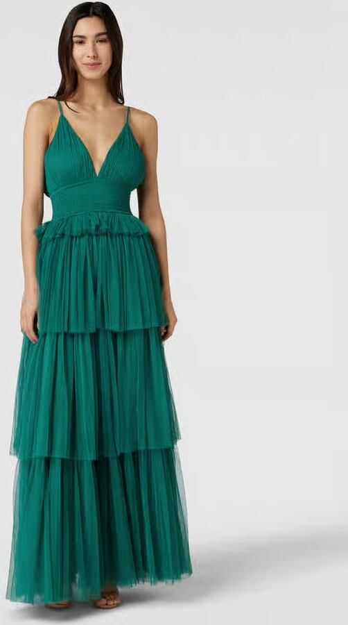 Lace & Beads Avondjurk met diepe V-hals - Foto 2