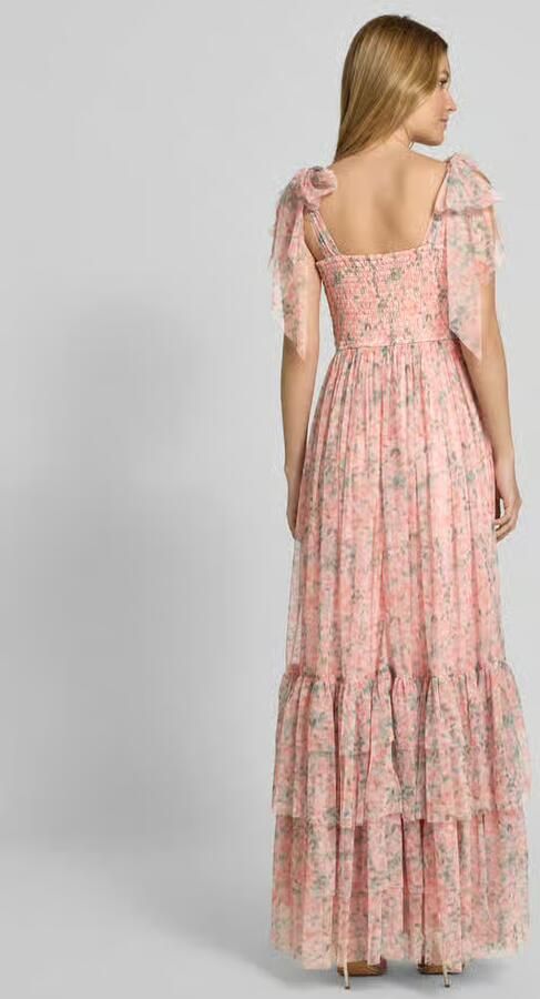 Lace & Beads Avondjurk met knoopdetail en vetersluiting
