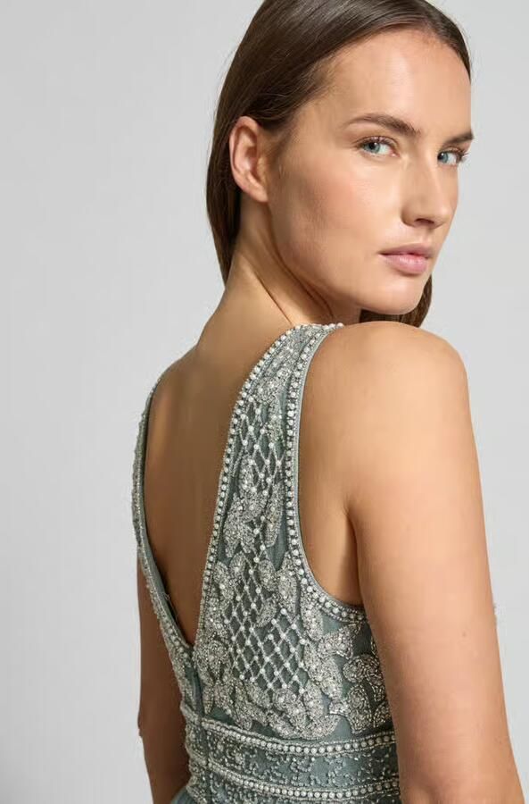 Lace & Beads Avondjurk met kralen en siersteentjes - Foto 2