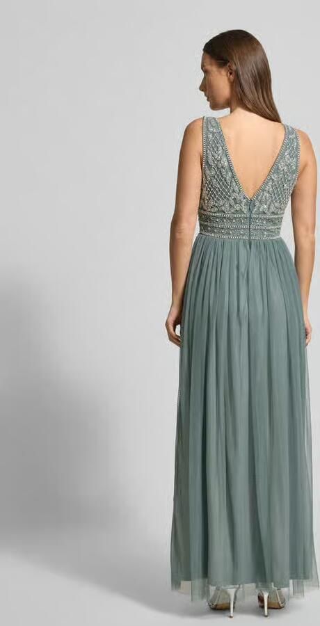 Lace & Beads Avondjurk met kralen en siersteentjes