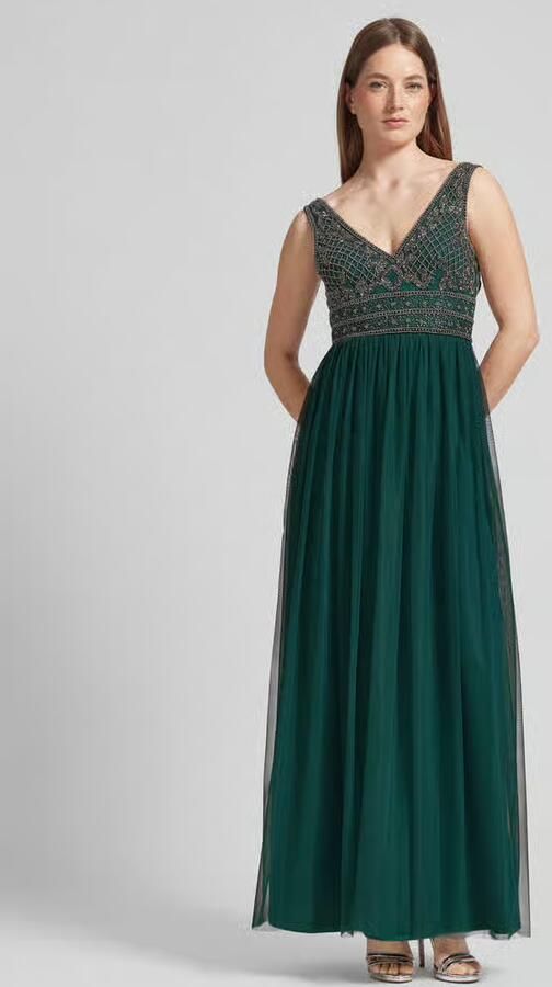 Lace & Beads Avondjurk met kralen en siersteentjes - Foto 3