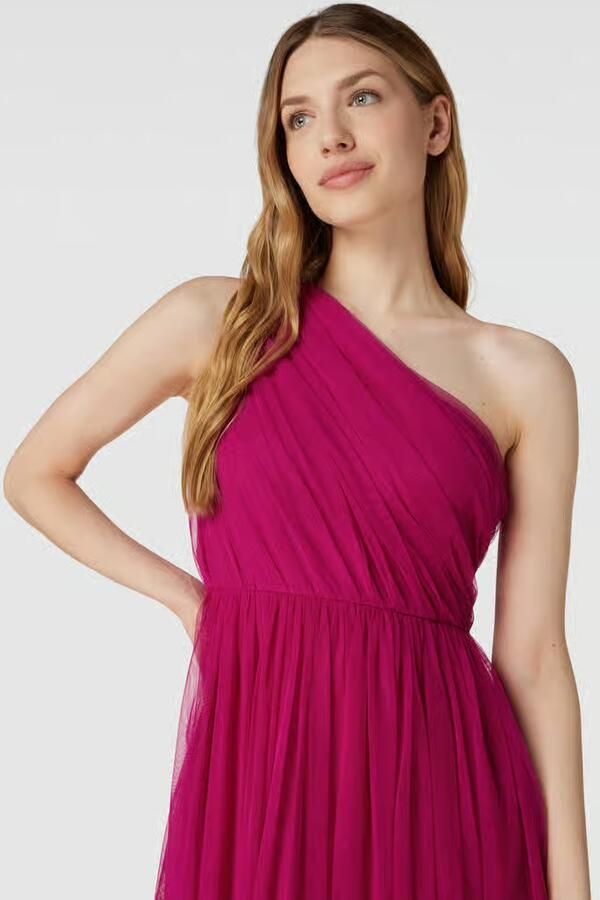 Lace & Beads Avondjurk met one shoulder-band