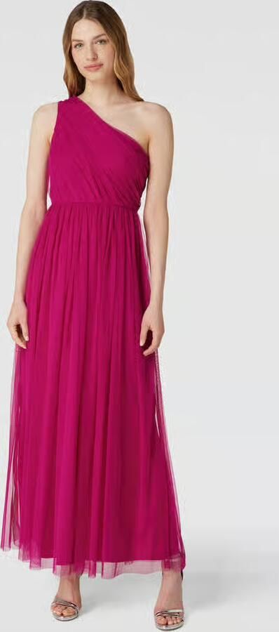 Lace & Beads Avondjurk met one shoulder-band - Foto 3