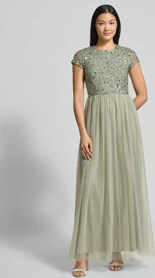 Lace & Beads Avondjurk met pailletten - Foto 2