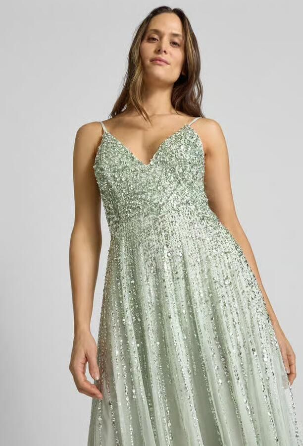 Lace & Beads Avondjurk met siersteentjes en pailletten