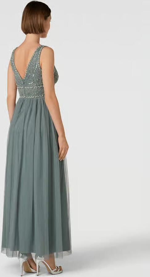 Lace & Beads avondjurk met siersteentjes