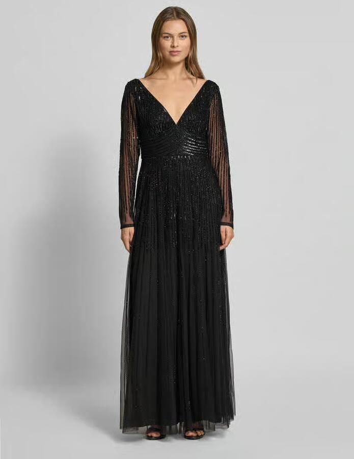 Lace & Beads Avondjurk met V-hals - Foto 2